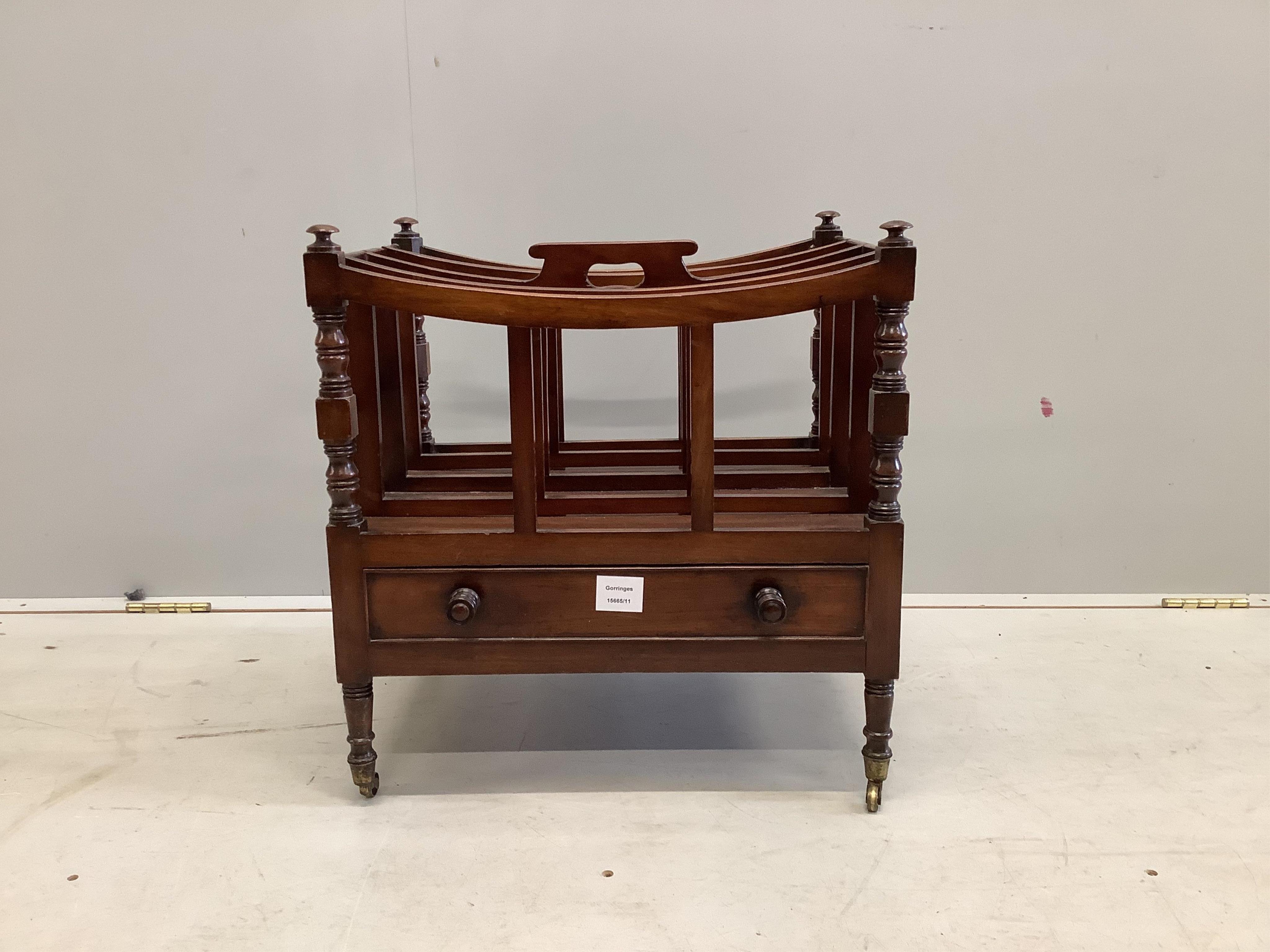 A George IV mahogany Canterbury, height 51 cm, depth 37cm, width 49cm. Condition - good